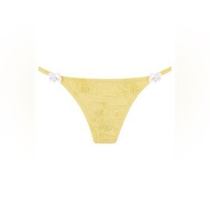 Scarlett Gasque Yellow Silk Lace Thong M